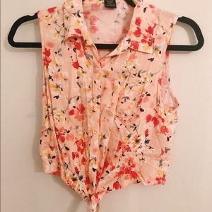 Pink Floral Bandana Top